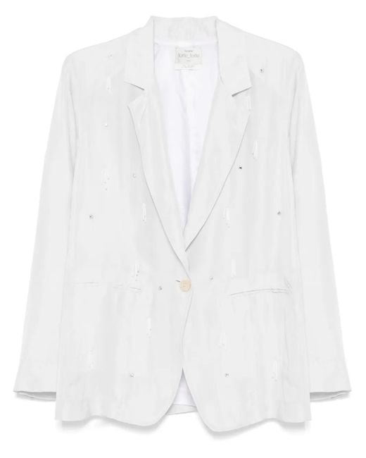 Forte Forte White Silk Single-Breasted Jacket