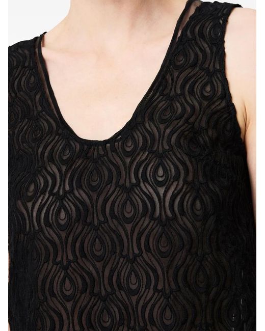 Another Tomorrow Black Haut À Broderies