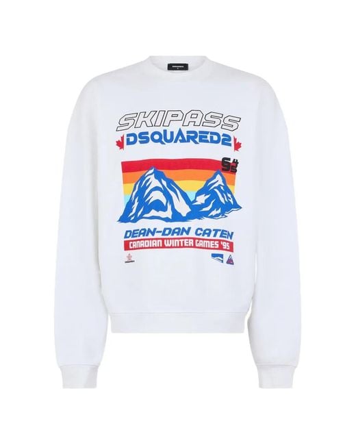 Sudadera Ski Pass DSquared² de hombre de color White