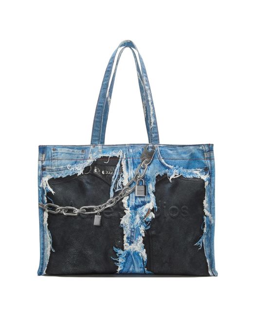 Acne Blue Denim Print Tote
