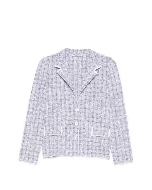 Amina Rubinacci White Veronica Tweed Jacket