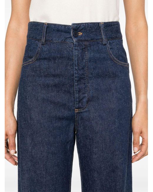 Baserange Blue Gerade Jeans mit hohem Bund