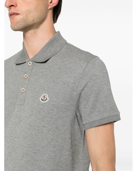 Moncler Poloshirt Met Logopatch in het Gray voor heren