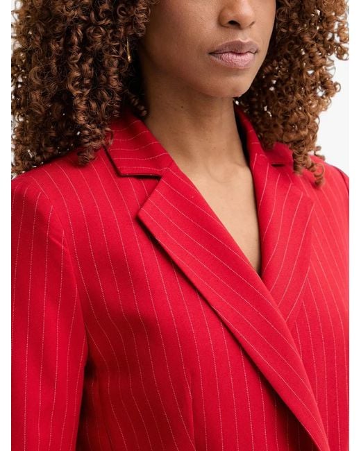 Morgan Red Pinstripe Double-Breasted Blazer