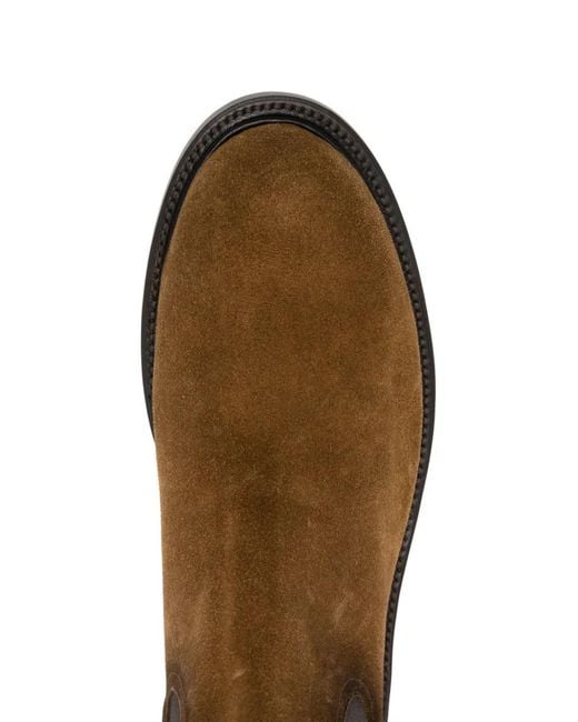 Fabi Brown Elasticised Leather Boots for men