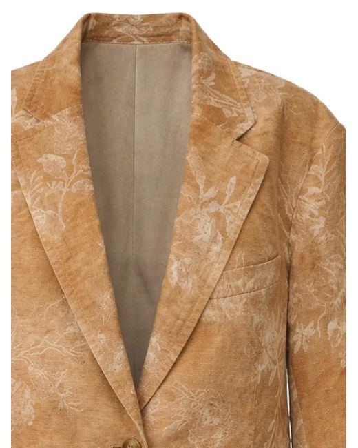 R13 Brown Single-Breasted Blazer