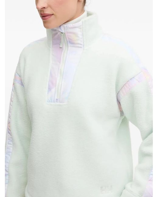 Helly Hansen White Zip-Neck Stripe Top
