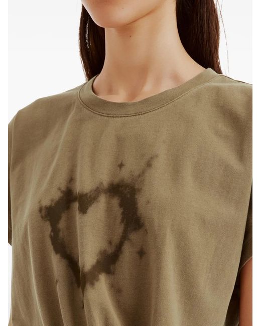 B+ AB Green Heart-Print Asymmetric Mini Dress