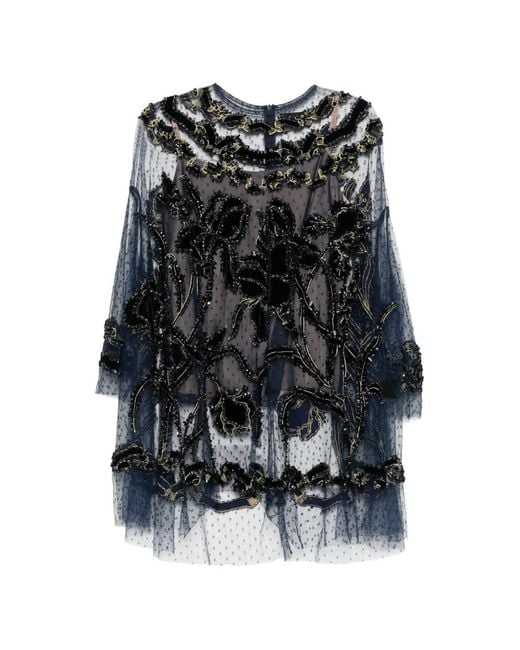 Biyan Black Bead-Embellished Blouse
