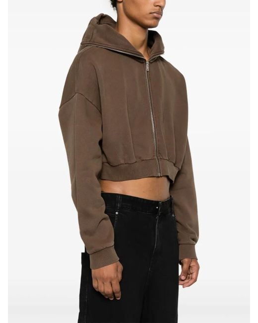Entire studios Brown Cropped Hoodie