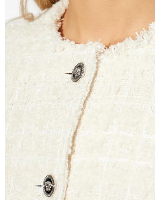 Versace White Button Short-Sleeve Jacket