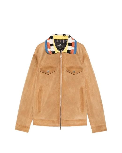 Etro Natural Crocheted Collar Jacket