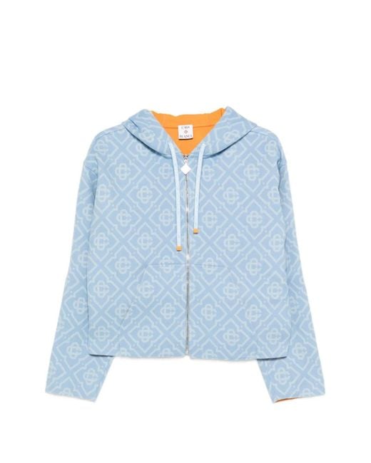 Casablanca Blue Monogram Hooded Jacket