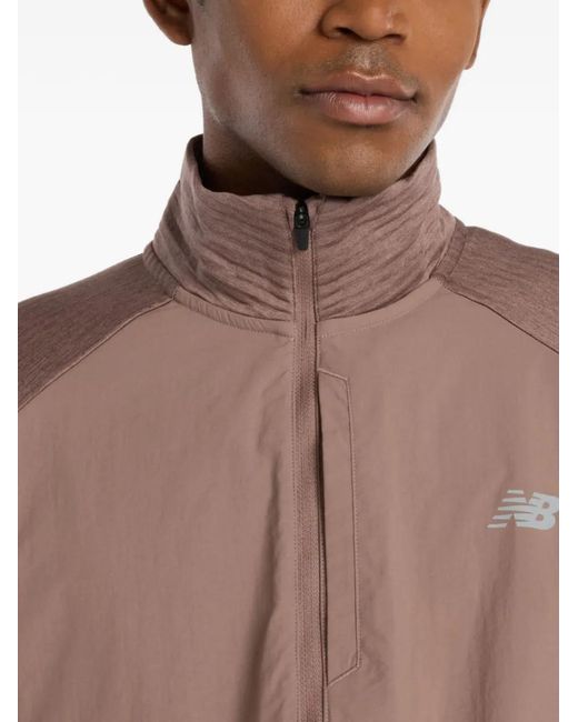 New Balance Brown Half-Zip Long-Sleeve Sweatshirt for men