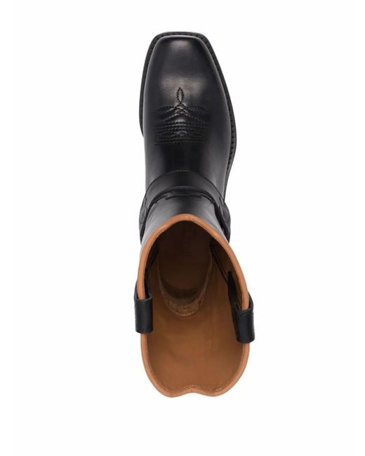 Buttero Black Embroidered Ankle Boots