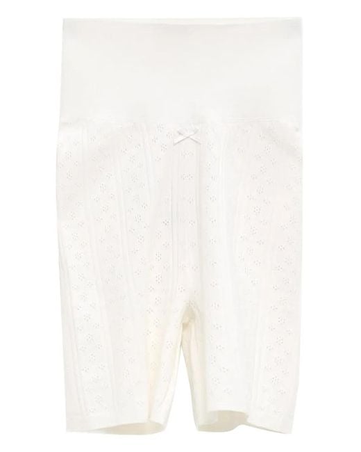 J.W. Anderson White Pointelle Bow Shorts
