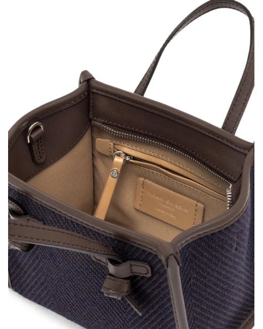 Gianni Chiarini Black Small Miss Marcella Herringbone-Knit Tote Bag