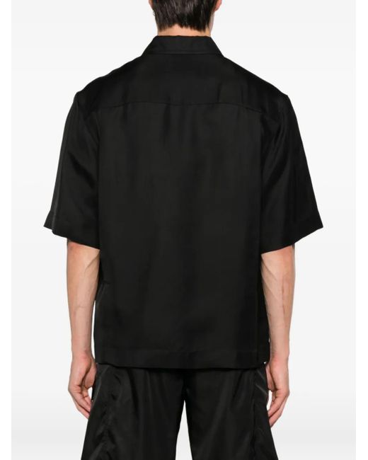 メンズ Jil Sander ジップアップ ラッフルシャツ Black