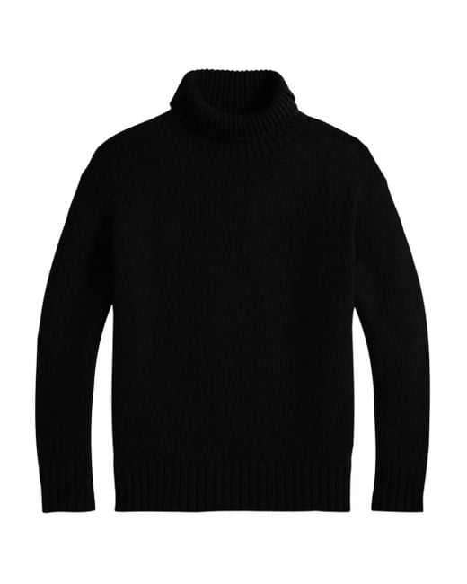 Polo Ralph Lauren Black Wool Turtleneck Pullover Sweater