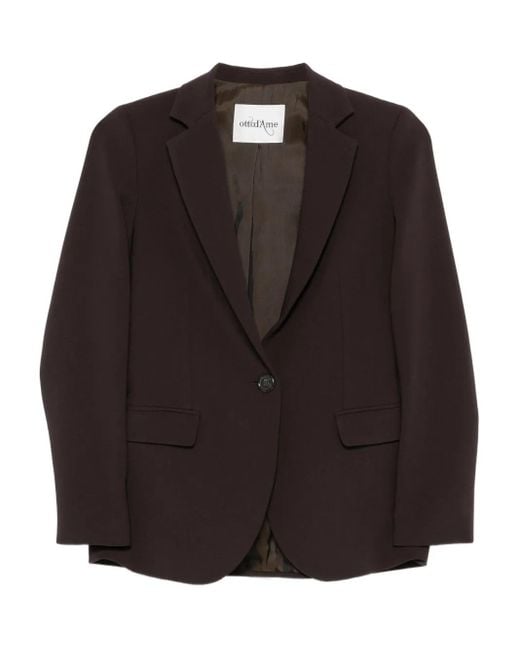 Veste Boutonnée À Revers Crantés Ottod'Ame en coloris Black