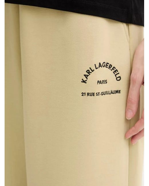 Karl Lagerfeld Natural Logo-Print Drawstring Track Pants