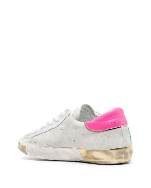 Philippe Model White Paris Logo-Patch Sneakers