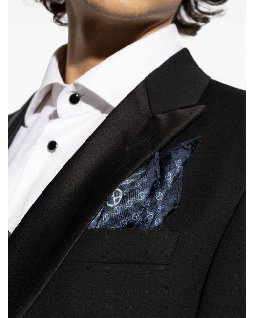 メンズ Giorgio Armani モノグラム ポケットチーフ Blue