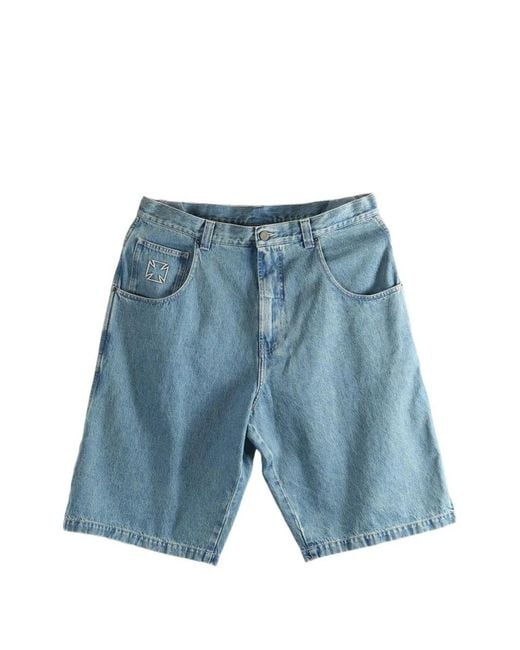 Vetements Blue Logo-Detail Denim Shorts for men