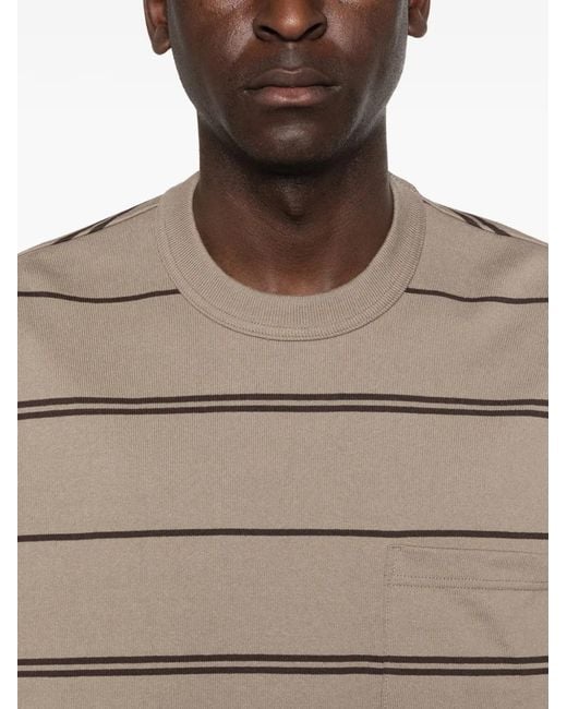 Comme des Garçons Gray Striped Chest-Pocket T-Shirt for men