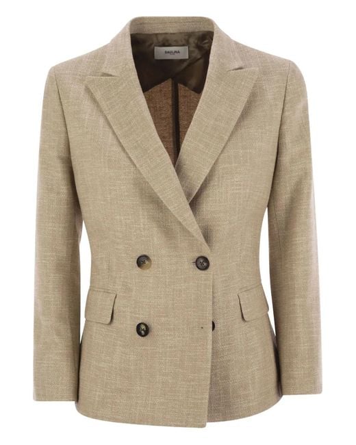 SAULINA Natural Antonella Double-Breasted Blazer