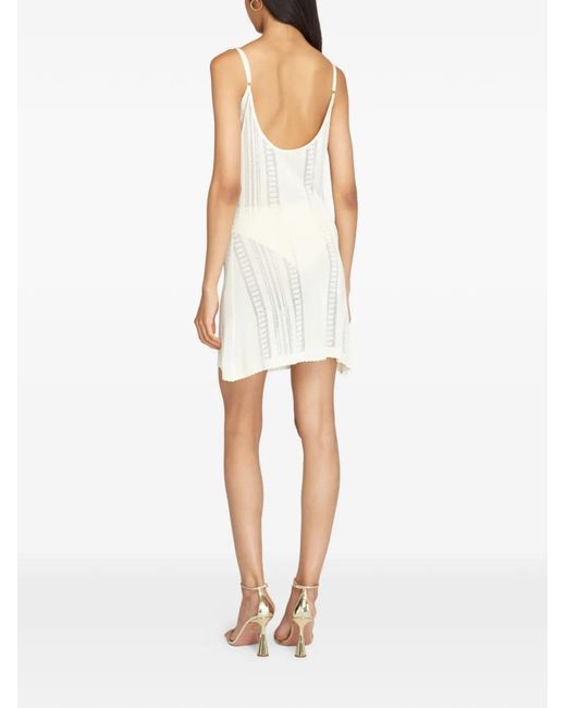 Donde Esteban White Button Mini Dress