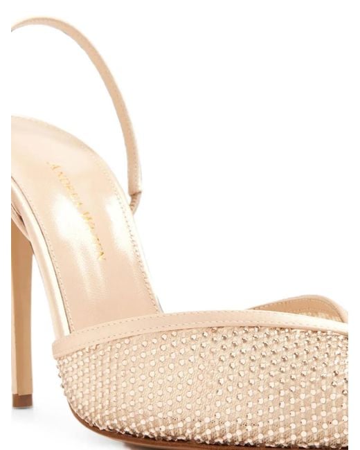 Andrea Wazen White Katy 105 Crystal-Embellished Sandals