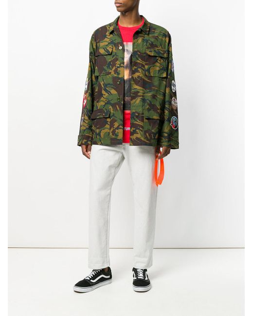 Mens Clothing Jackets Casual jackets Off-White c/o Virgil Abloh Off-white Camo Paintbrush Windbreaker Jacket in Green for Men Save 30% 