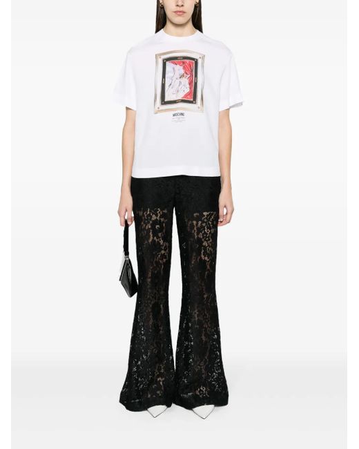 Moschino White Blouse With Print