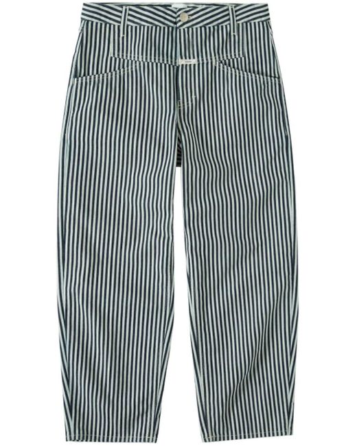 Closed Blue Stover Striped Straight-leg Cotton Jeans