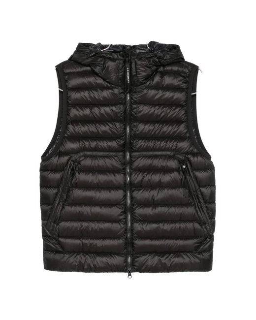 C P Company Black Zip-Pocket Quilted Gilet for men