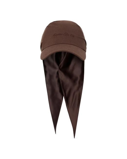 Manière De Voir Brown Arianne Linen Bandana Cap