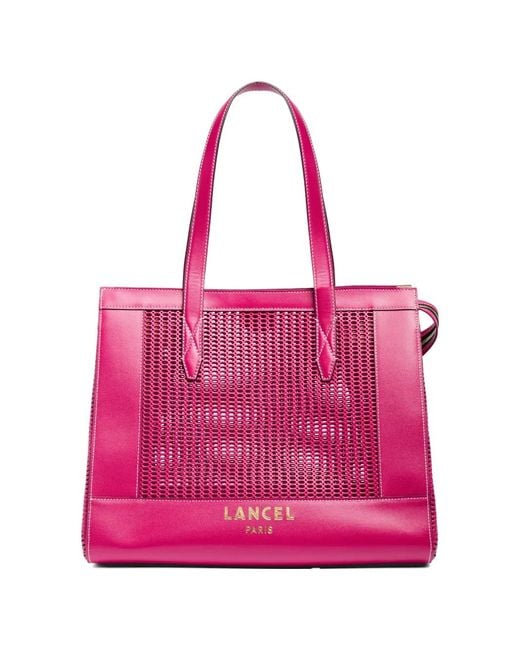 Lancel Pink Sac Cabas À Découpes