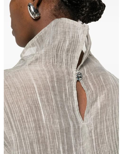 THE GARMENT Gray Delfi Ruffled Blouse
