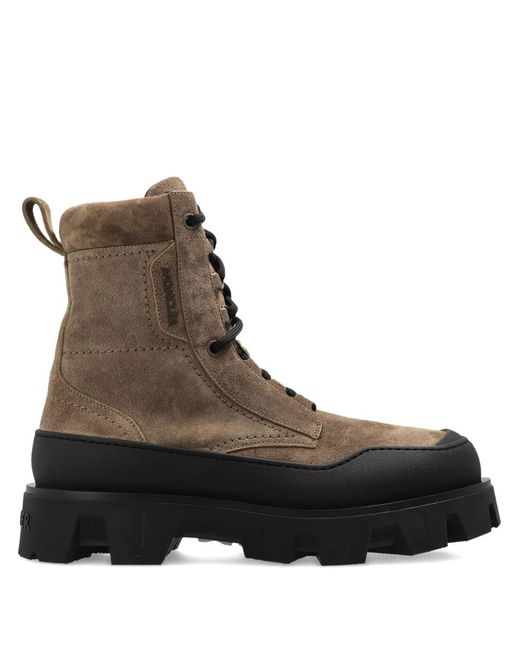 Moncler Brown Peak Path Suede Boots for men