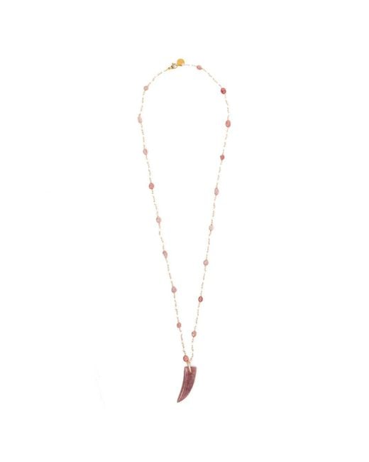 BLAKLACE White Beaded Pendant Necklace
