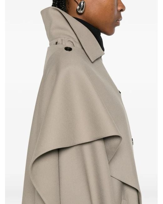 Viktoria Chan Natural Larissa Oversized Double-Breasted Wool Coat