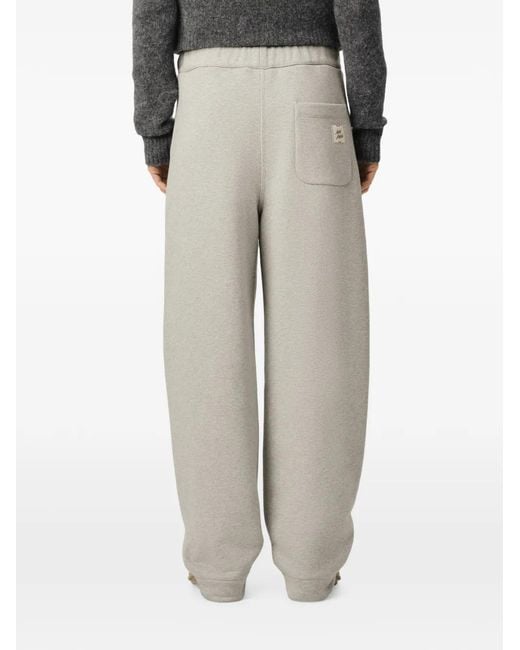 AMI Gray Cotton Track Pants With Heritage Label