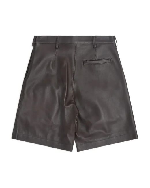 Simone Rocha Gray Multi-Pocket Leather Shorts for men
