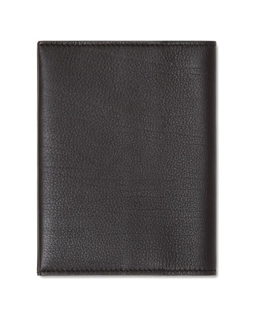 Zegna Black Leather Passport Case for men