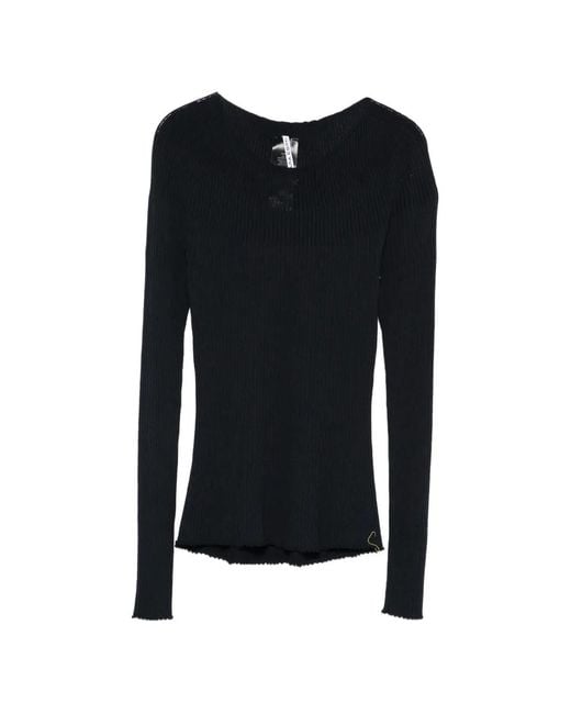 Liviana Conti Black Ribbed T-Shirt