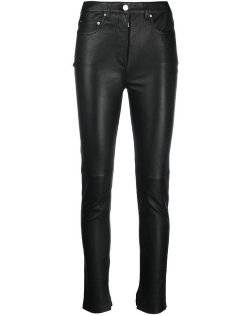 IRO Black Skinny-cut Leather Trousers