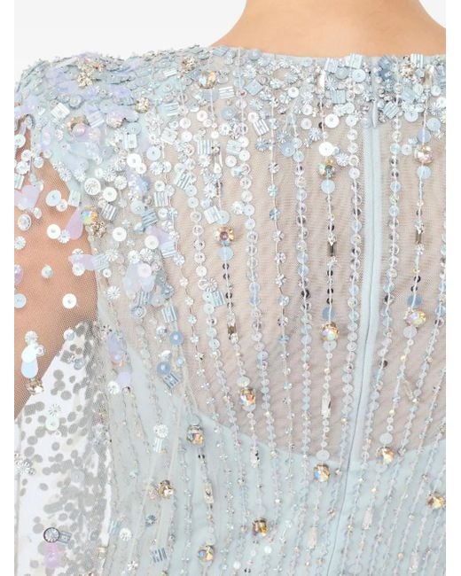 Jenny Packham Blue Blaize Maxikleid Im Cape-Stil