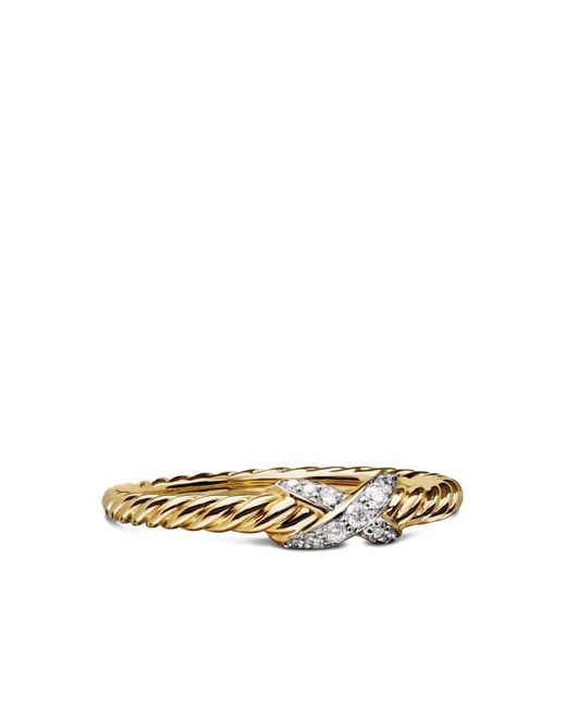 David Yurman Metallic 18Kt Petite X Diamond Ring (2.2Mm)