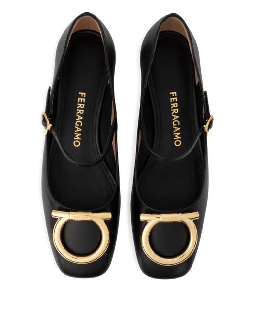 Ferragamo Black Maxi Gancini Pumps
